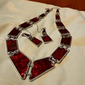 Red Abalone necklace set